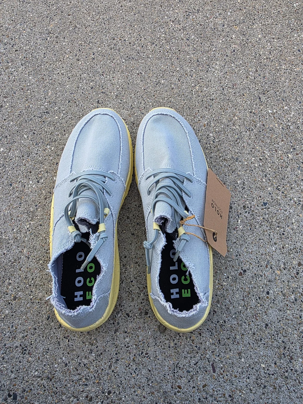 Halo Eco Lite Men’s Casual Sneakers - Light Blue with Yellow Sole Men Size 10